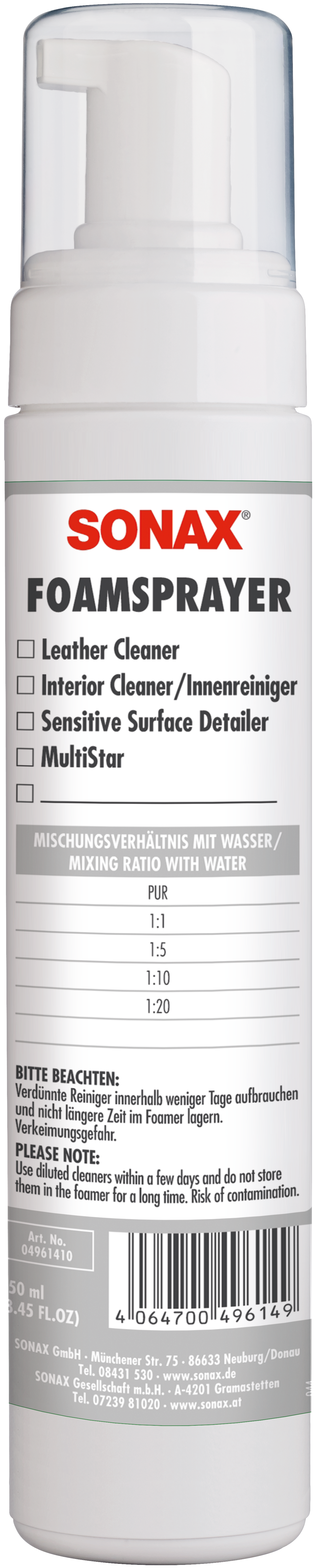 Polsterreiniger Schaum Sonax Polster Schaum Reiniger, 250ml - 306141 - Pro  Detailing